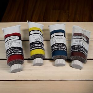Lot B Cerulean Blue & 3 More Vintage Permanent Pigments Artists' Oil Color Paint